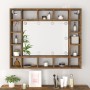 Mueble con espejo y LED color roble ahumado 91x15x76,5 cm de vidaXL, Tocadores de baño - Ref: Foro24-820448, Precio: 78,48 €,...