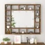 Mueble con espejo y LED color roble ahumado 91x15x76,5 cm de vidaXL, Tocadores de baño - Ref: Foro24-820448, Precio: 77,48 €,...
