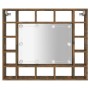 Mueble con espejo y LED color roble ahumado 91x15x76,5 cm de vidaXL, Tocadores de baño - Ref: Foro24-820448, Precio: 78,48 €,...