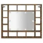 Mueble con espejo y LED color roble ahumado 91x15x76,5 cm de vidaXL, Tocadores de baño - Ref: Foro24-820448, Precio: 77,48 €,...