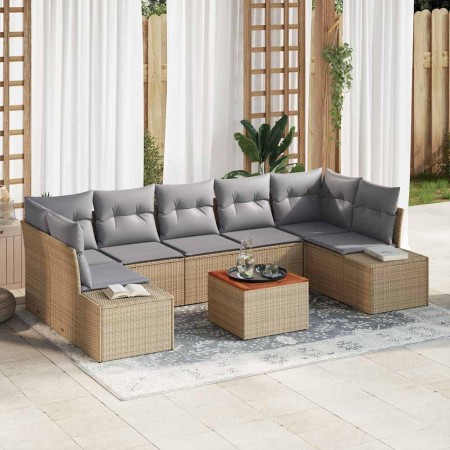 Conjunto de sofás de jardín 8 pcs Beige ratán sintético en Sofás de exterior | Comprar online en Foru.es