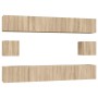 Set de muebles para TV 6 pzas madera contrachapada roble sonoma de vidaXL, Muebles TV - Ref: Foro24-3114368, Precio: 231,06 €...