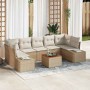 Conjunto de sofás de jardín 8 pcs Beige ratán sintético en Sofás de exterior | Comprar online en Foru.es