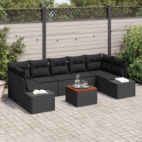 Conjunto de sofás de jardín 8 pcs Negro ratán sintético en Sofás de exterior | Comprar online en Foru.es