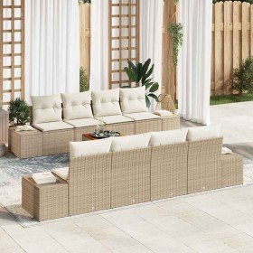 Conjunto de sofás de jardín 9 pcs Beige ratán sintético en Sofás de exterior | Comprar online en Foru.es