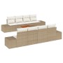Conjunto de sofás de jardín 9 pcs Beige ratán sintético en Sofás de exterior | Comprar online en Foru.es