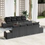 Conjunto de sofás de jardín 9 pcs Negro ratán sintético en Sofás de exterior | Comprar online en Foru.es