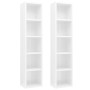 Estantería CDs 2 uds contrachapada blanco brillo 21x16x93,5 cm de vidaXL, Almacenamiento para CD y DVD - Ref: Foro24-802702, ...
