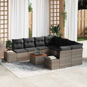 Conjunto de sofás de jardín 9 pcs Gris ratán sintético en Sofás de exterior | Comprar online en Foru.es