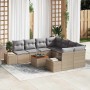 Conjunto de sofás de jardín 9 pcs Beige ratán sintético en Sofás de exterior | Comprar online en Foru.es