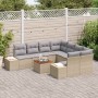 Conjunto de sofás de jardín 9 pcs Beige ratán sintético en Sofás de exterior | Comprar online en Foru.es