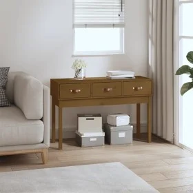 Mesa consola de madera maciza de pino marrón miel 114x40x75 cm de vidaXL, Mesas auxiliares - Ref: Foro24-821757, Precio: 86,1...