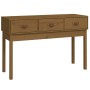 Mesa consola de madera maciza de pino marrón miel 114x40x75 cm de vidaXL, Mesas auxiliares - Ref: Foro24-821757, Precio: 86,1...