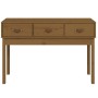 Mesa consola de madera maciza de pino marrón miel 114x40x75 cm de vidaXL, Mesas auxiliares - Ref: Foro24-821757, Precio: 86,1...