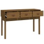 Mesa consola de madera maciza de pino marrón miel 114x40x75 cm de vidaXL, Mesas auxiliares - Ref: Foro24-821757, Precio: 86,1...