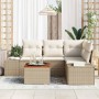 Conjunto de sofás de jardín 5 pcs Beige ratán sintético en Sofás de exterior | Comprar online en Foru.es