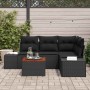 Conjunto de sofás de jardín 5 pcs Negro ratán sintético en Sofás de exterior | Comprar online en Foru.es