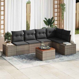 Conjunto de sofás de jardín 6 pcs Gris ratán sintético en Sofás de exterior | Comprar online en Foru.es