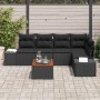 Conjunto de sofás de jardín 6 pcs Negro ratán sintético en Sofás de exterior | Comprar online en Foru.es
