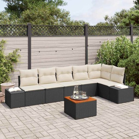 Conjunto de sofás de jardín 7 pcs Negro ratán sintético en Sofás de exterior | Comprar online en Foru.es