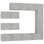 Set de muebles de TV 7 pzas madera contrachapada gris hormigón de vidaXL, Muebles TV - Ref: Foro24-3114561, Precio: 292,07 €,...