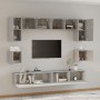 Set de muebles de TV 8 pzas madera contrachapada gris hormigón de vidaXL, Muebles TV - Ref: Foro24-3114417, Precio: 275,40 €,...