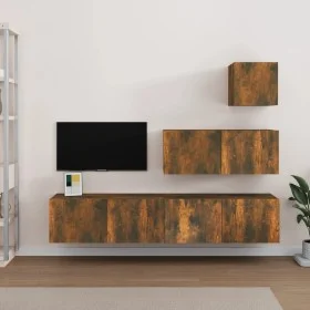 Set de muebles de TV 4 pzas madera contrachapada roble ahumado de vidaXL, Muebles TV - Ref: Foro24-3114651, Precio: 108,10 €,...