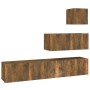 Set de muebles de TV 4 pzas madera contrachapada roble ahumado de vidaXL, Muebles TV - Ref: Foro24-3114651, Precio: 109,66 €,...