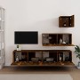 Set de muebles de TV 4 pzas madera contrachapada roble ahumado de vidaXL, Muebles TV - Ref: Foro24-3114651, Precio: 109,66 €,...