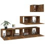Set de muebles de TV 4 pzas madera contrachapada roble ahumado de vidaXL, Muebles TV - Ref: Foro24-3114651, Precio: 109,66 €,...