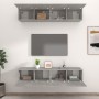 Muebles TV 4 uds madera contrachapada gris hormigón 80x30x30 cm de vidaXL, Muebles TV - Ref: Foro24-3114185, Precio: 157,58 €...