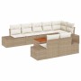 Conjunto de sofá de jardín con cojín 9 pcs Beige Poliratán en Sofás de exterior | Comprar online en Foru.es