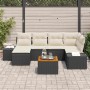 Conjunto de sofás de jardín 7 pcs Negro ratán sintético en Sofás de exterior | Comprar online en Foru.es