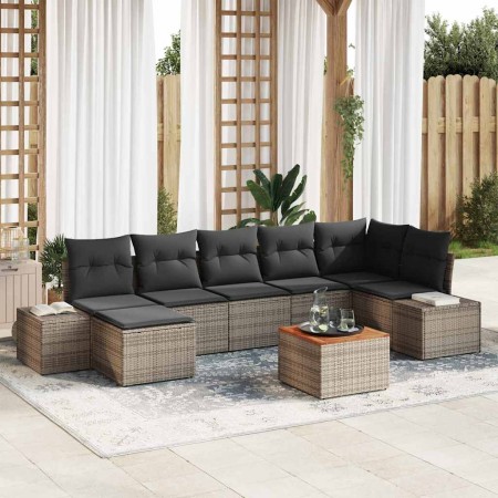 Conjunto de sofás de jardín 8 pcs Gris ratán sintético en Sofás de exterior | Comprar online en Foru.es