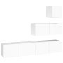Set de muebles para TV 4 piezas madera contrachapada blanco de vidaXL, Muebles TV - Ref: Foro24-3114646, Precio: 179,12 €, De...