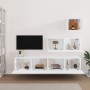 Set de muebles para TV 4 piezas madera contrachapada blanco de vidaXL, Muebles TV - Ref: Foro24-3114646, Precio: 179,12 €, De...