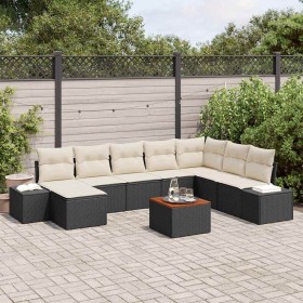 Conjunto de sofás de jardín 9 pcs Negro ratán sintético en Sofás de exterior | Comprar online en Foru.es