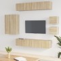 Set de muebles para TV 8 pzas madera contrachapada roble Sonoma de vidaXL, Muebles TV - Ref: Foro24-3114488, Precio: 266,07 €...