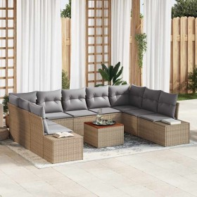 Conjunto de sofás de jardín 10 pcs Beige ratán sintético en Sofás de exterior | Comprar online en Foru.es