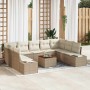 Conjunto de sofás de jardín 10 pcs Beige ratán sintético en Sofás de exterior | Comprar online en Foru.es