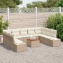 Conjunto de sofás de jardín 10 pcs Beige ratán sintético en Sofás de exterior | Comprar online en Foru.es