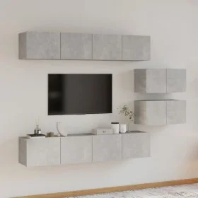 Set de muebles de TV 6 pzas madera contrachapada gris hormigón de vidaXL, Muebles TV - Ref: Foro24-3114601, Precio: 210,46 €,...