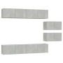Set de muebles de TV 6 pzas madera contrachapada gris hormigón de vidaXL, Muebles TV - Ref: Foro24-3114601, Precio: 217,05 €,...