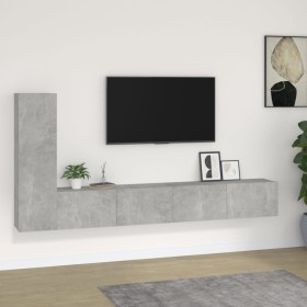 Set de muebles de TV 3 pzas madera contrachapada gris hormigón de vidaXL, Muebles TV - Ref: Foro24-3114321, Precio: 145,58 €,...