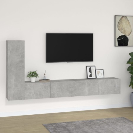 Set de muebles de TV 3 pzas madera contrachapada gris hormigón de vidaXL, Muebles TV - Ref: Foro24-3114321, Precio: 145,58 €,...