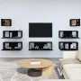 Set de muebles para TV 7 piezas madera contrachapada negro de vidaXL, Muebles TV - Ref: Foro24-3114543, Precio: 299,12 €, Des...