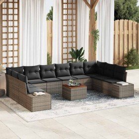 Conjunto de sofás de jardín 11 pcs Gris ratán sintético en Sofás de exterior | Comprar online en Foru.es