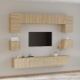 Set de muebles para TV 8 pzas madera contrachapada roble Sonoma de vidaXL, Muebles TV - Ref: Foro24-3114416, Precio: 278,78 €...