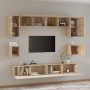 Set de muebles para TV 8 pzas madera contrachapada roble Sonoma de vidaXL, Muebles TV - Ref: Foro24-3114416, Precio: 278,78 €...