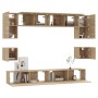 Set de muebles para TV 8 pzas madera contrachapada roble Sonoma de vidaXL, Muebles TV - Ref: Foro24-3114416, Precio: 278,78 €...